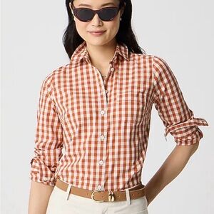 J. Crew rust/brown/Orange Plaid Button Down Shirt